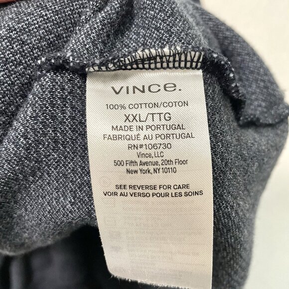 VINCE Jacquard Knit Short Sleeve Button Front Shirt Soft Dark Blue size XXL - Picture 4 of 4